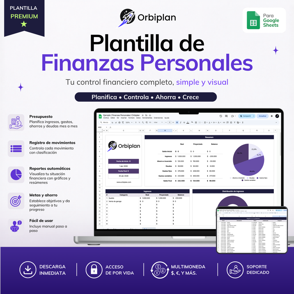Plantilla de Finanzas Personales