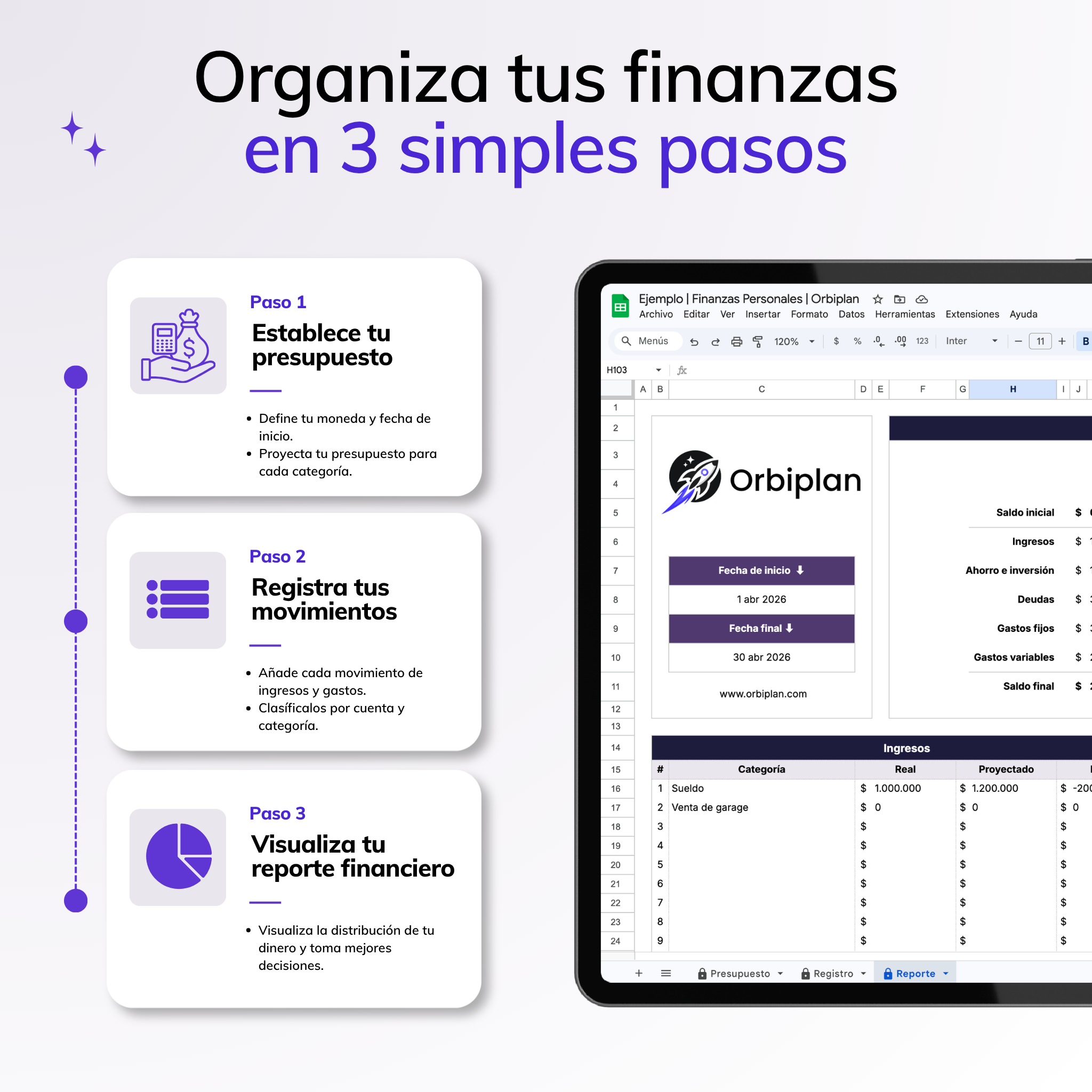 Plantilla de Finanzas Personales